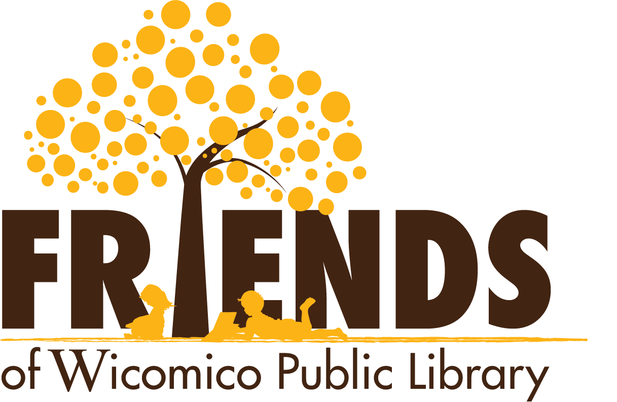 Friends Logo with a golden tree and two children reading in the logo