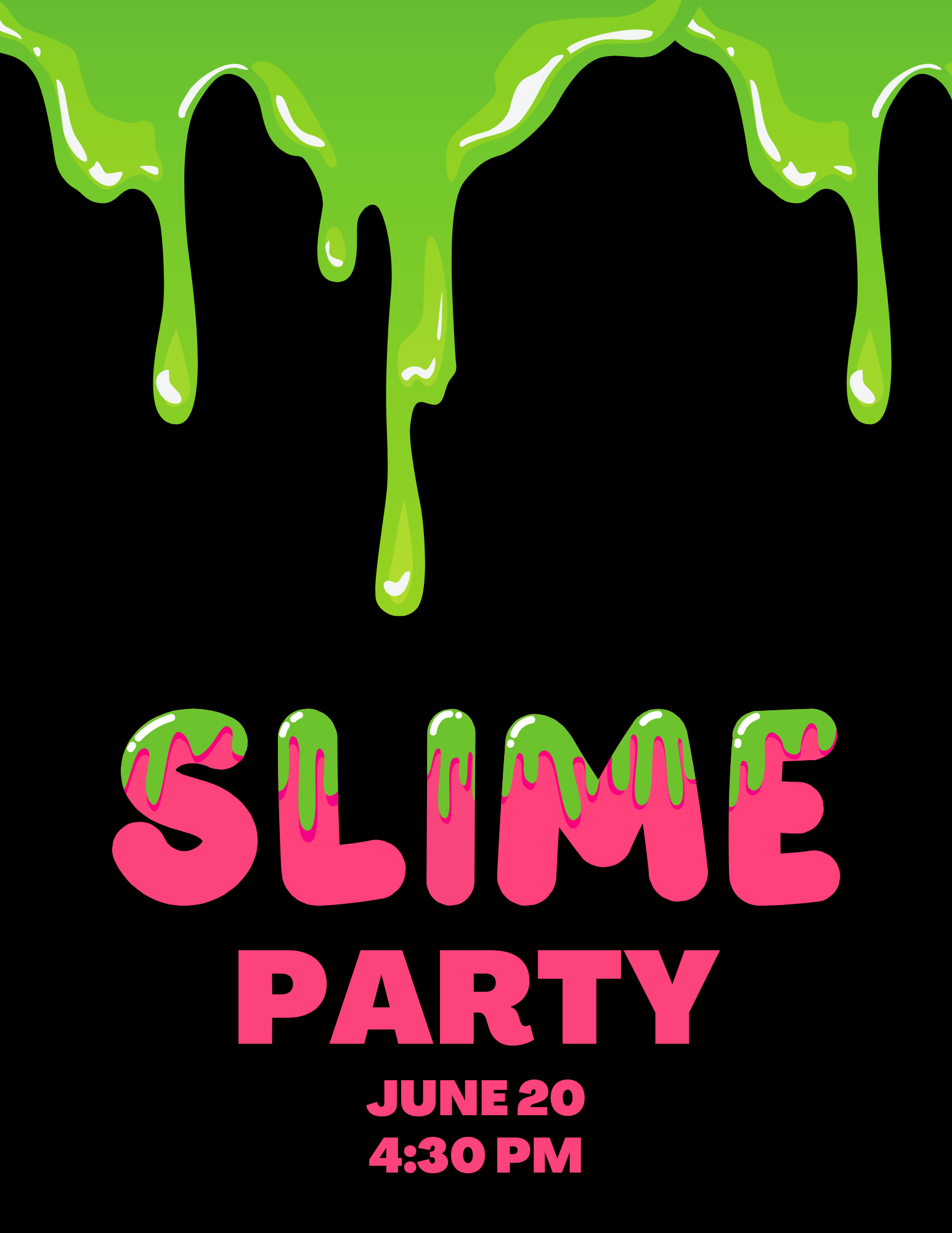 FLYER WITH WORDS SLIME PARTY JUNE 20 4:30 PM