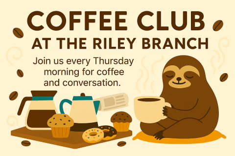 sloth, coffee, donuts, muffins