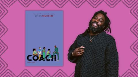 Author Jason Reynolds and his book Coach