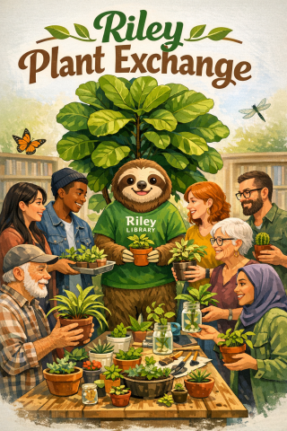 Sloth and people sharing plants