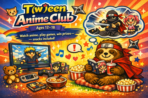 Sloth watching anime and reading manga