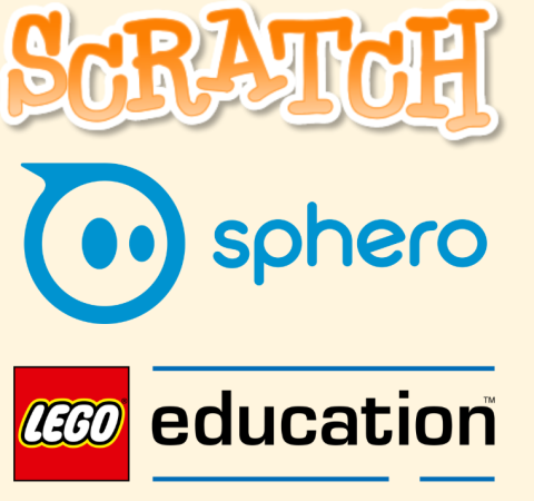 scratch, sphero, and LEGO education logos
