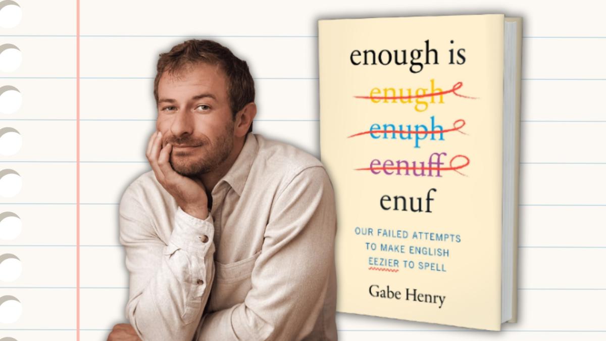 Photo of author Gabe Henry with the cover of Enough is Enuf