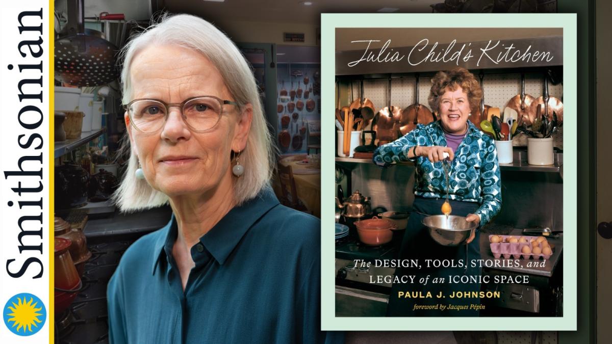 Author Paula J. Johnson and her book The Legacy of Julia Child's Kitchen