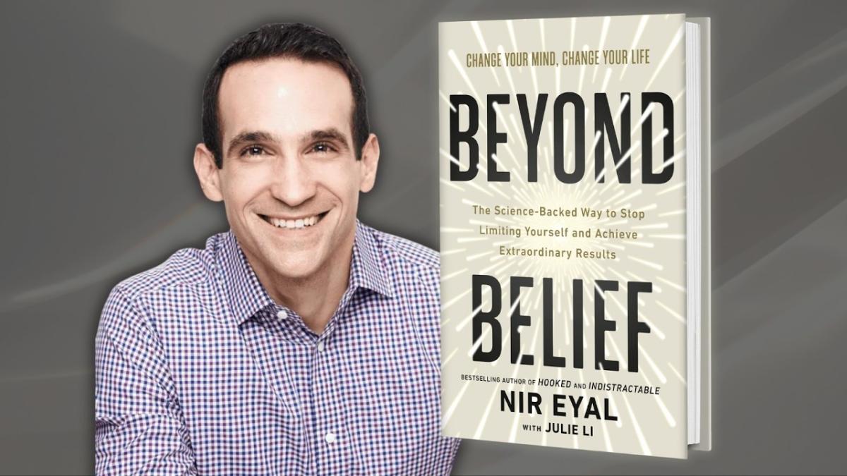 Author Nir Eyal and her book Beyond Belief