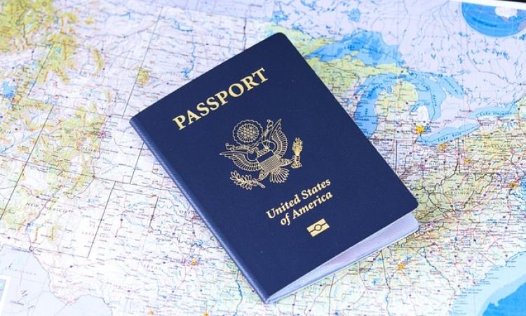 Passport on US map